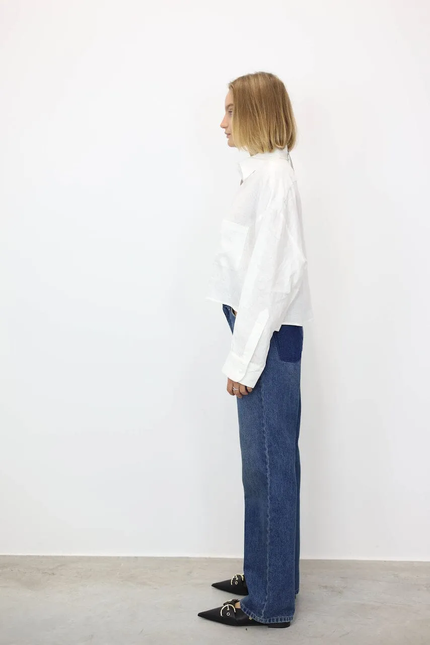 CUT OUT BOYFRIEND JEANS IN INDIGO