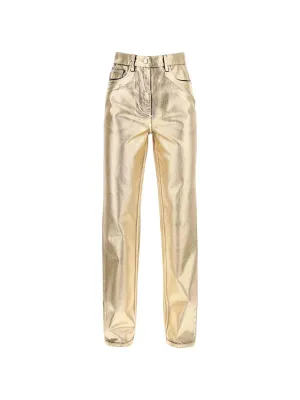 Laminated Denim Trousers