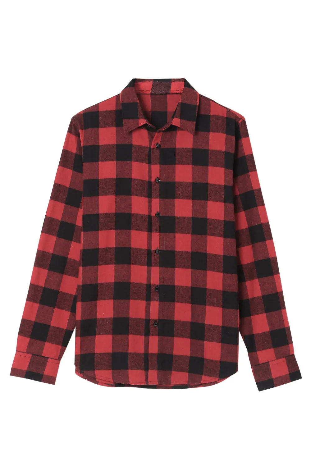 Men Button Front Long Sleeve Gingham Shirt