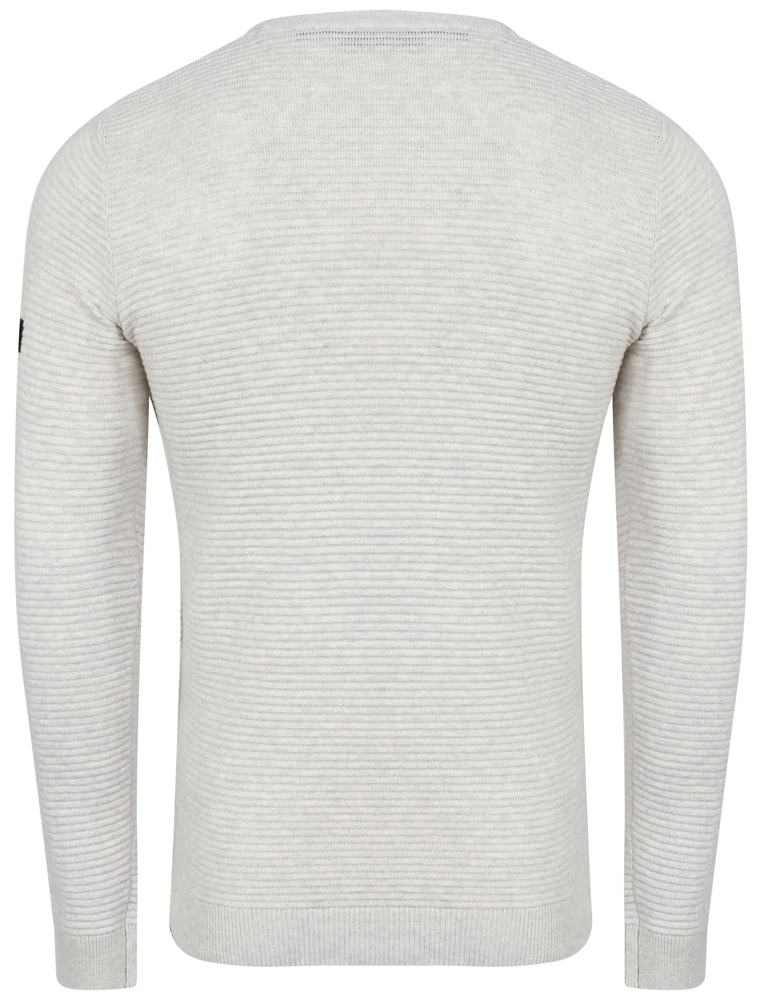 Ricardo Ripple Stitch Crew Neck Jumper in Oatgrey Marl - Dissident